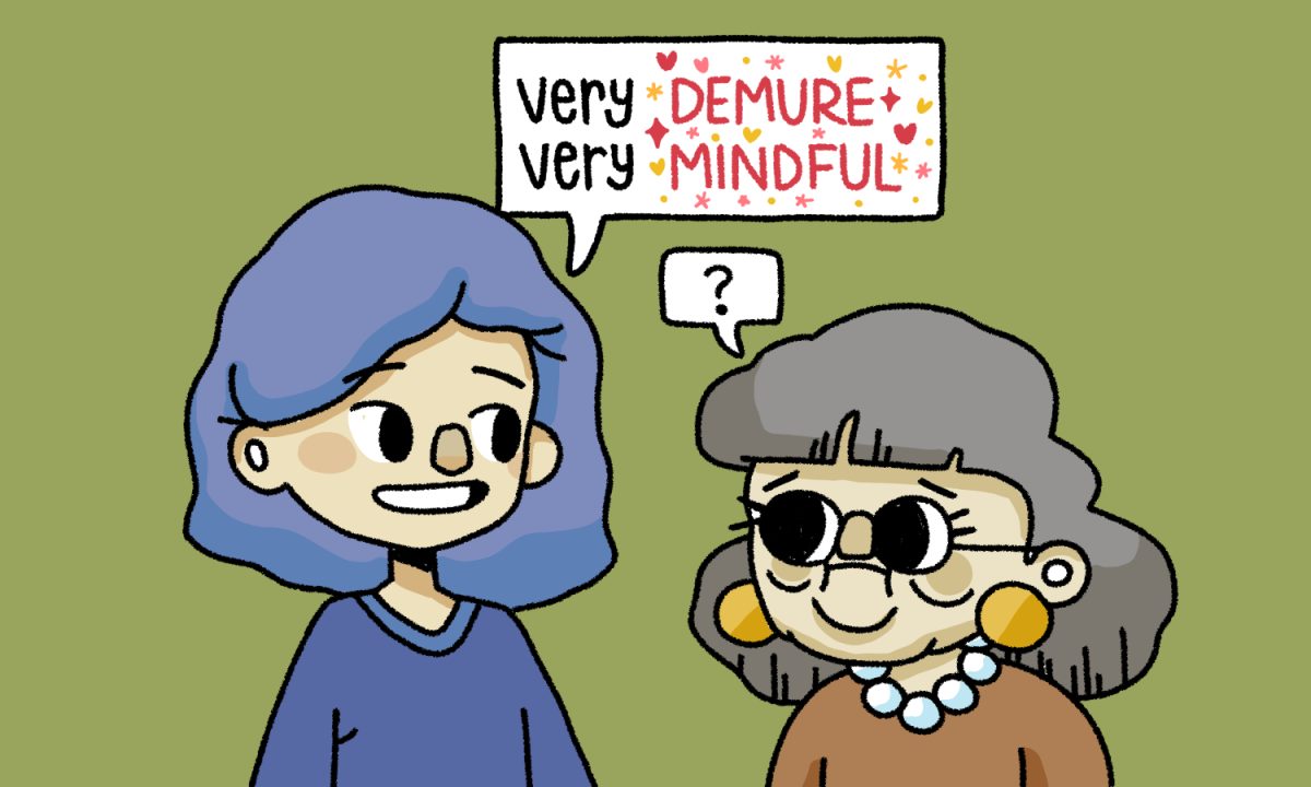 Very demure very mindful illustration